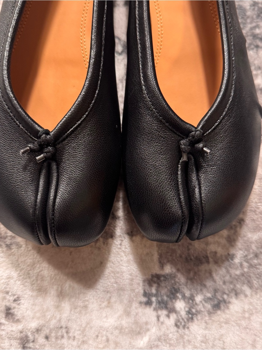 Maison Martin Margiela Black Tabi Leather Ballet Flats Women’s Size EU 38 US 8 - Picture 5 of 7